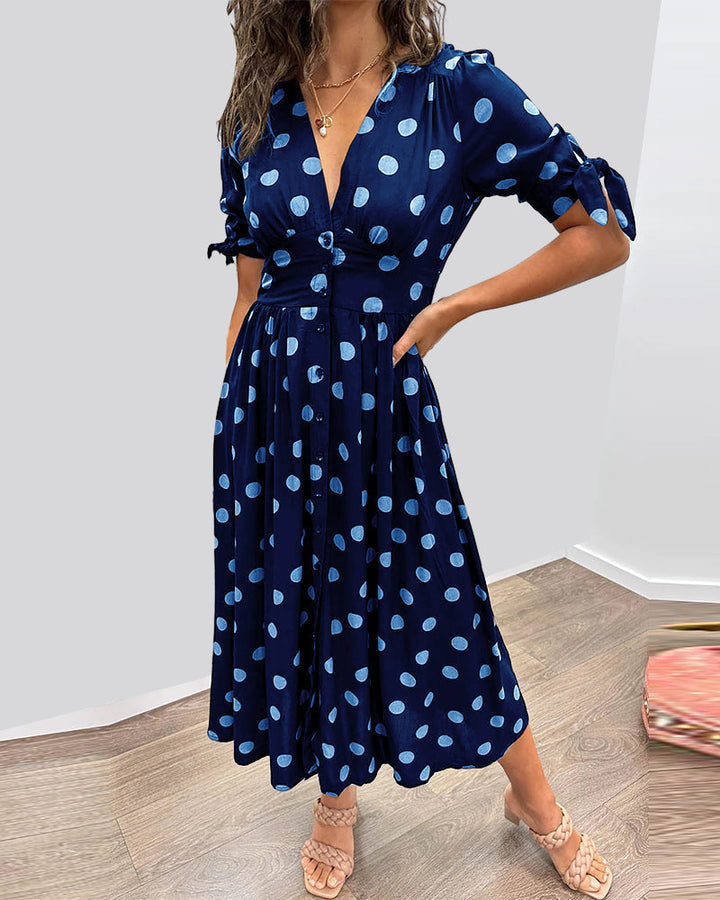 Ferlora™ | Elegant Polka Dot Dress