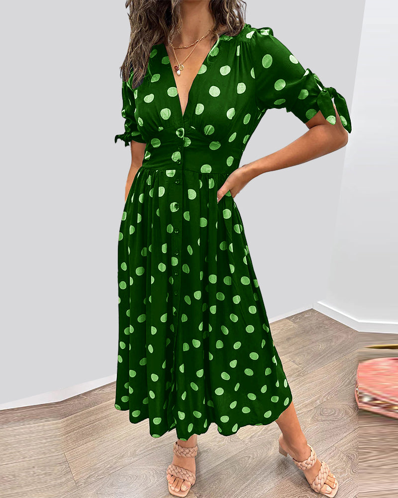 Ferlora™ | Elegant Polka Dot Dress