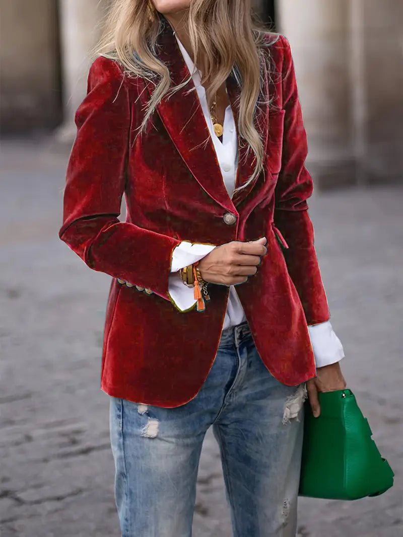 Ferlora™ | Elegant Velvet Blazer for Effortless Seasonal Sophistication