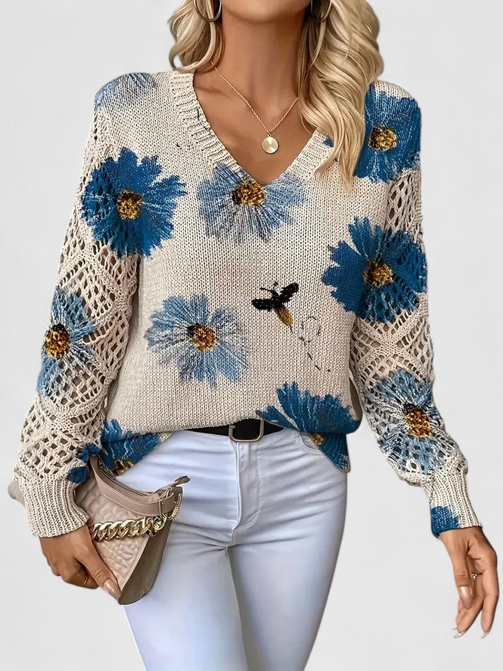 Ferlora™ | Floral Sweater for Timeless Elegance