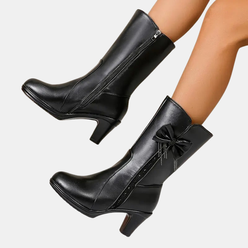Natalia™ - Vintage Bow  Vegan Leather Boots