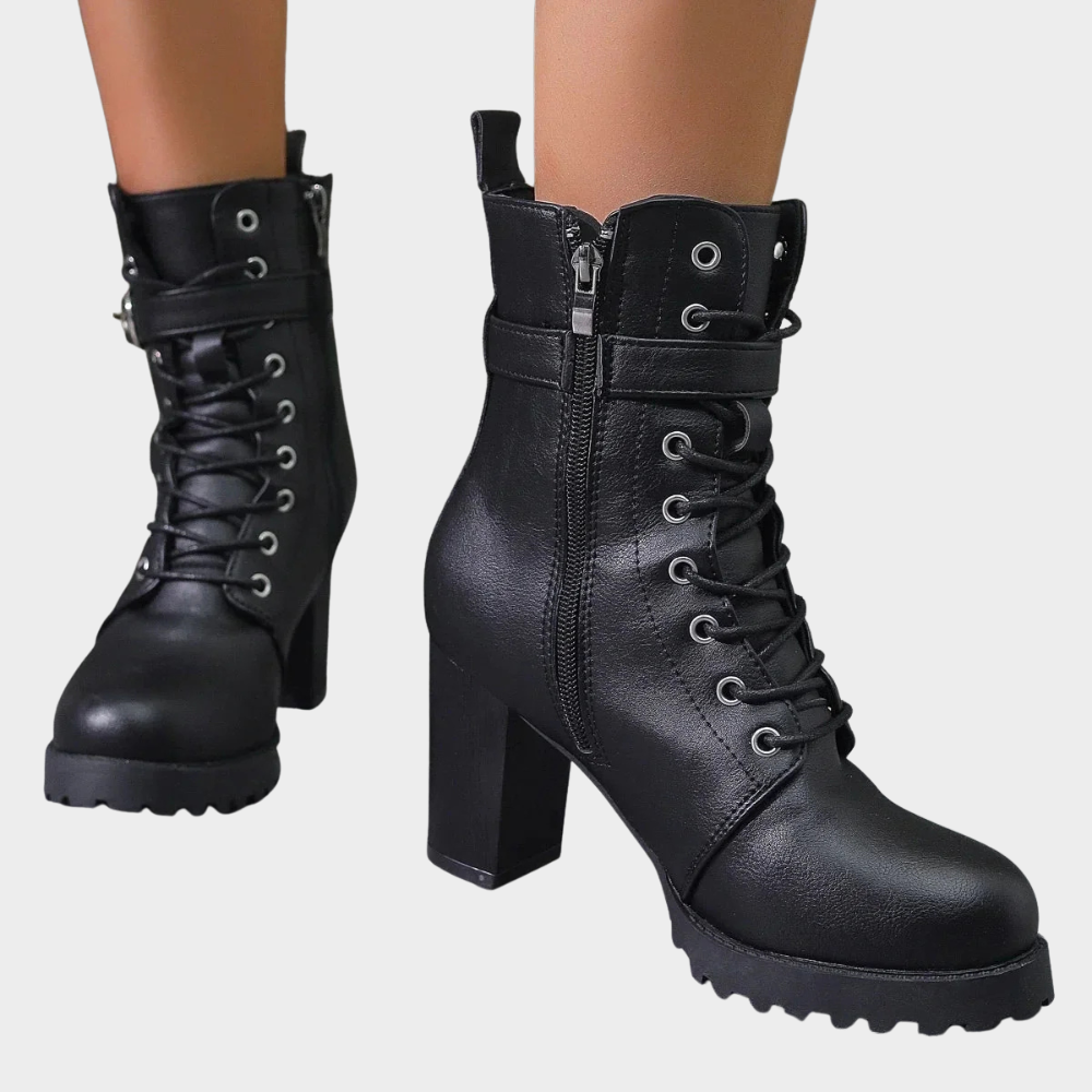 Quinn™ - Flared Heel Ankle Boots