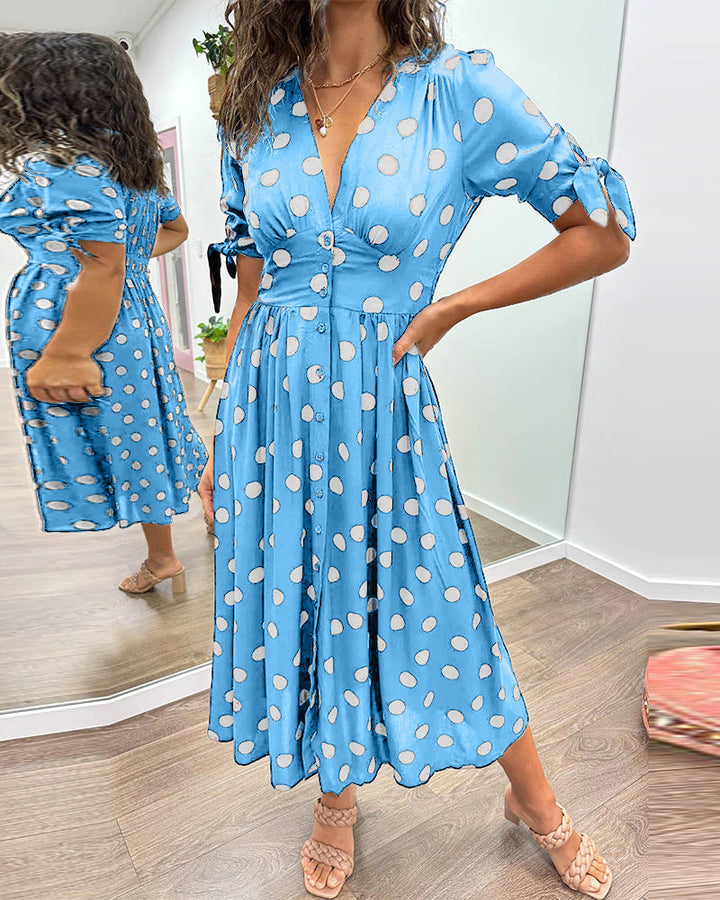 Ferlora™ | Elegant Polka Dot Dress