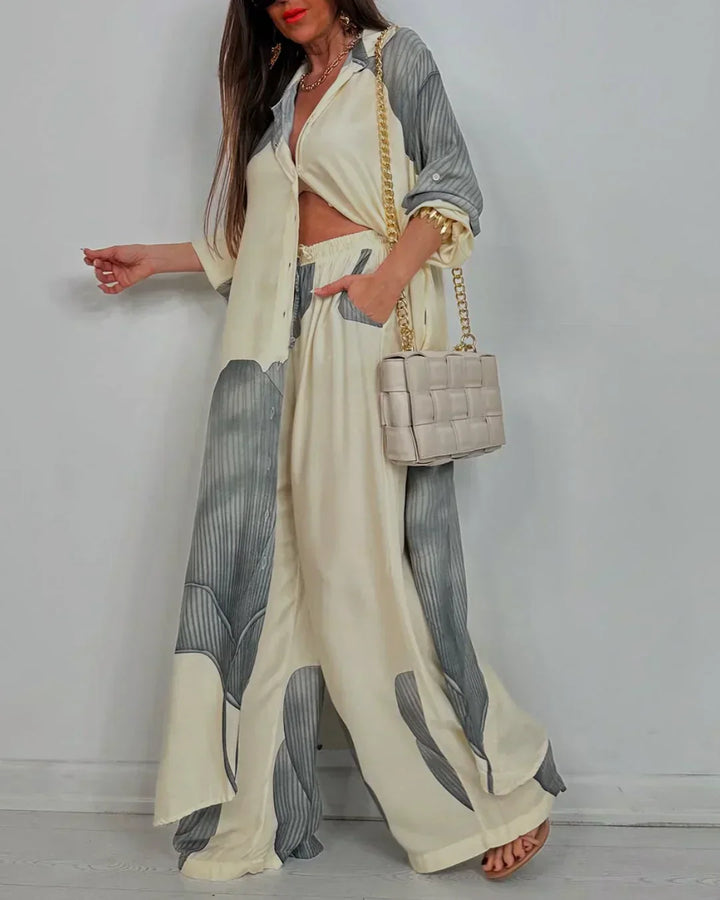 Ferlora™ |Effortless Artistic Blouse & Trousers Set