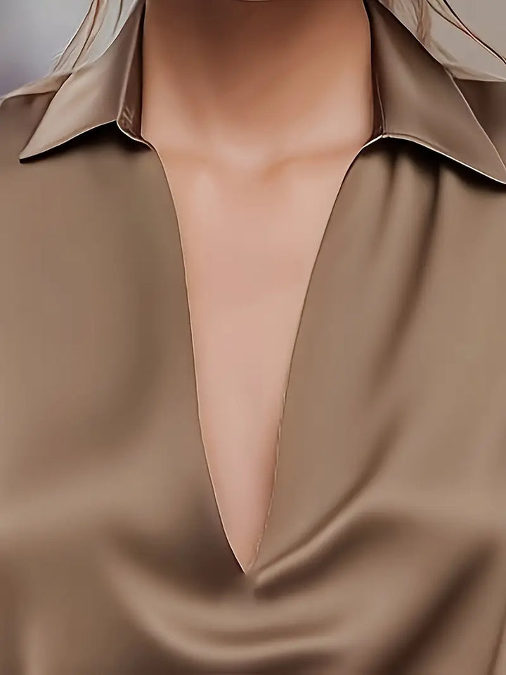 Ferlora™ | Elegant V-Neck Blouse for Day-to-Night Confidence