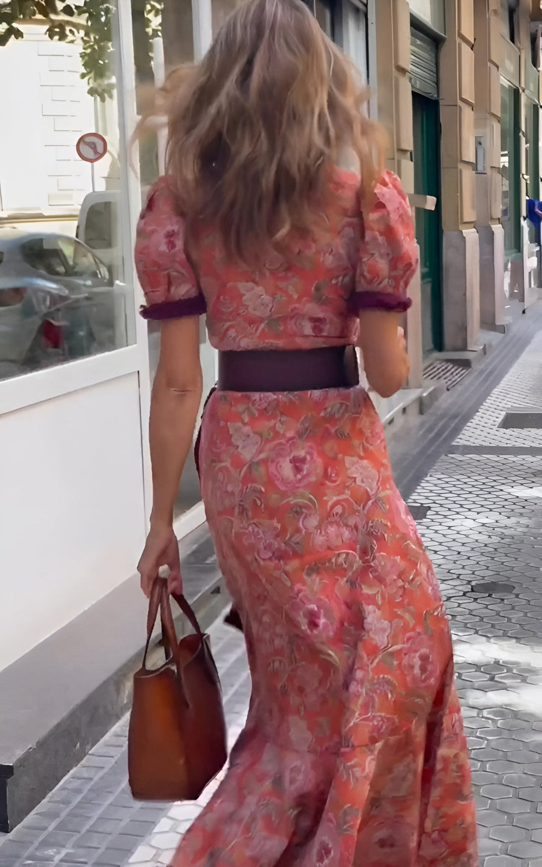 Ferlora™ | Elegant Rose Maxi Dress with Soft Feminine Charm