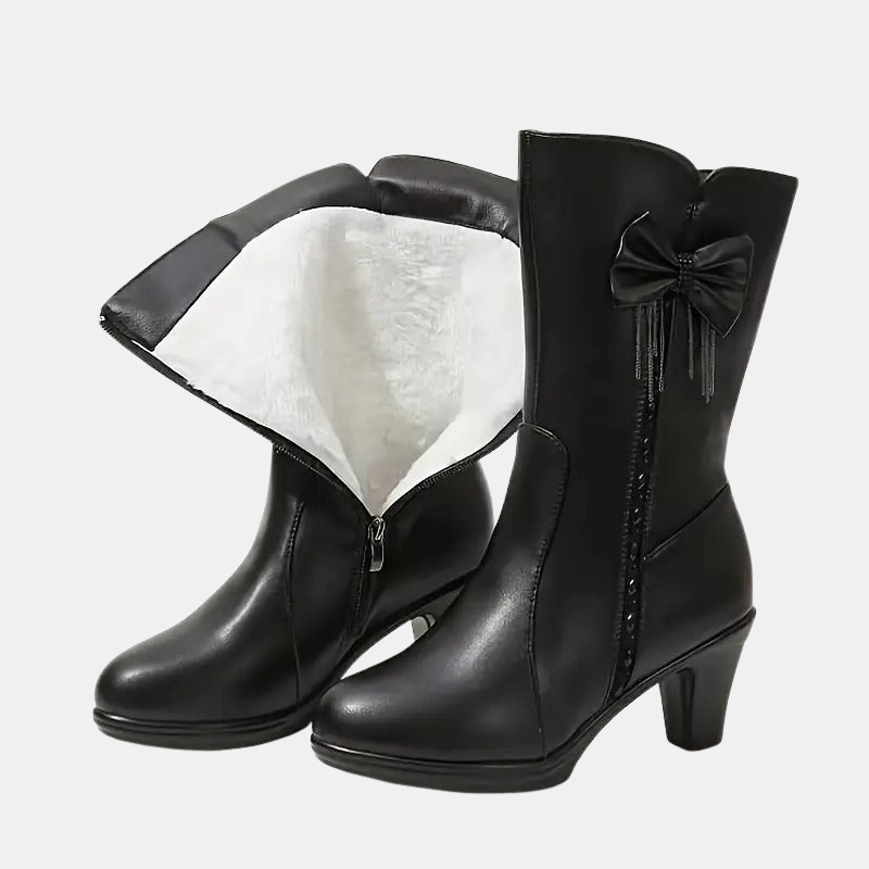 Natalia™ - Vintage Bow  Vegan Leather Boots