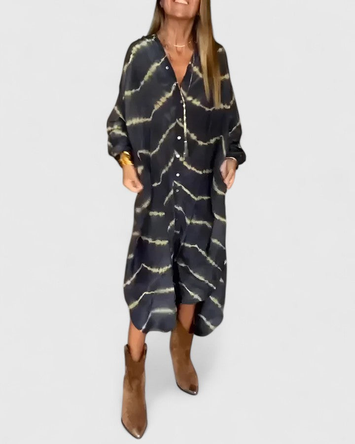 Ferlora™ | Elegant Boho Striped Maxi Dress