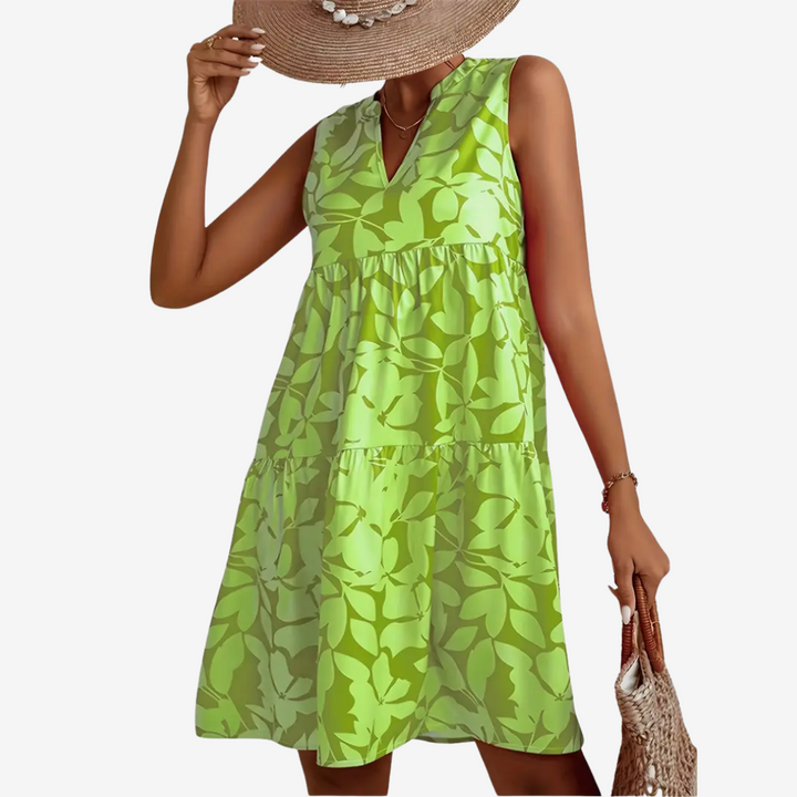 Ferlora™ | Playful Floral Midi Dress for Sunlit Days