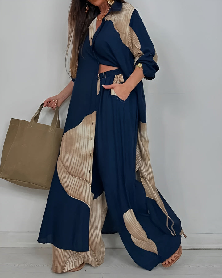 Ferlora™ |Effortless Artistic Blouse & Trousers Set