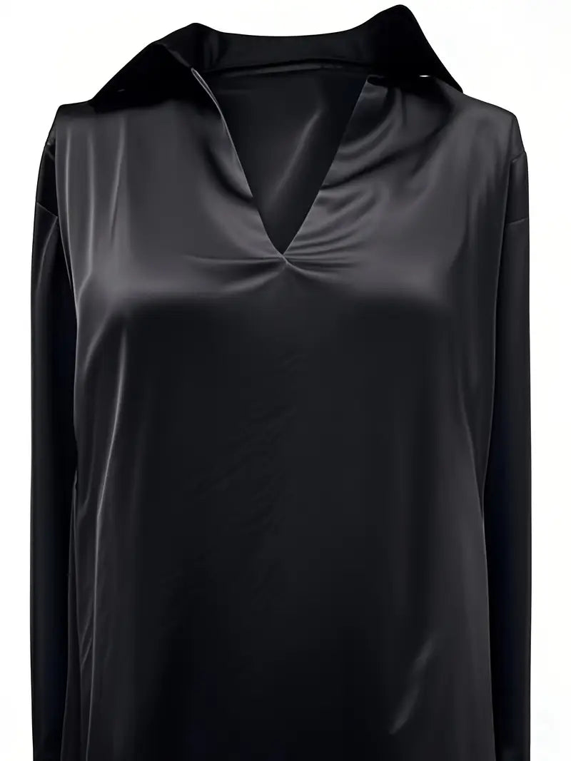 Ferlora™ | Elegant V-Neck Blouse for Day-to-Night Confidence