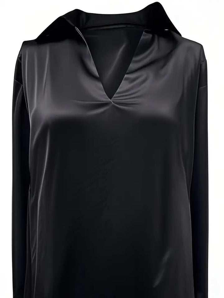 Ferlora™ | Elegant V-Neck Blouse for Day-to-Night Confidence