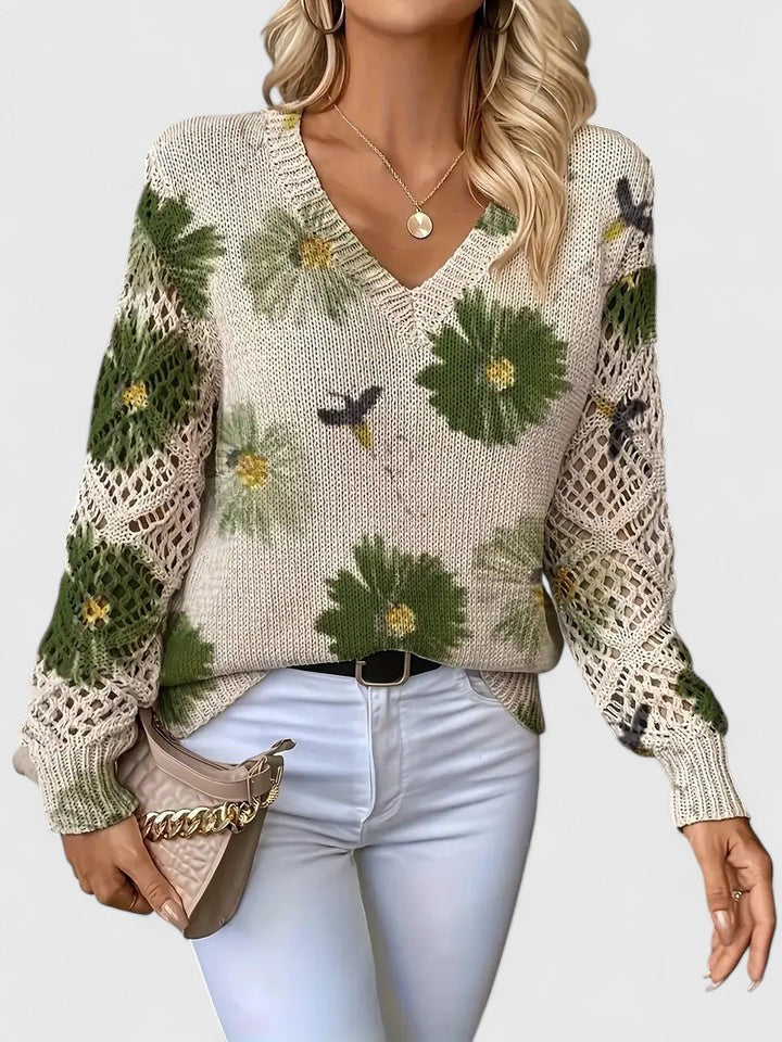 Ferlora™ | Floral Sweater for Timeless Elegance