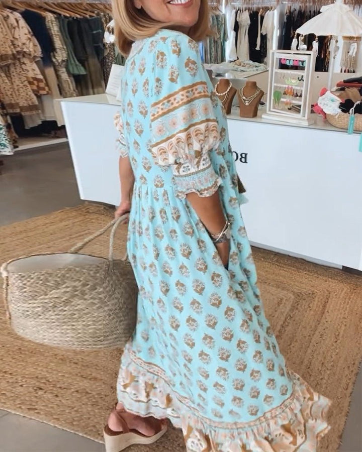 Ferlora™ | Chic Floral V-Neck Dress