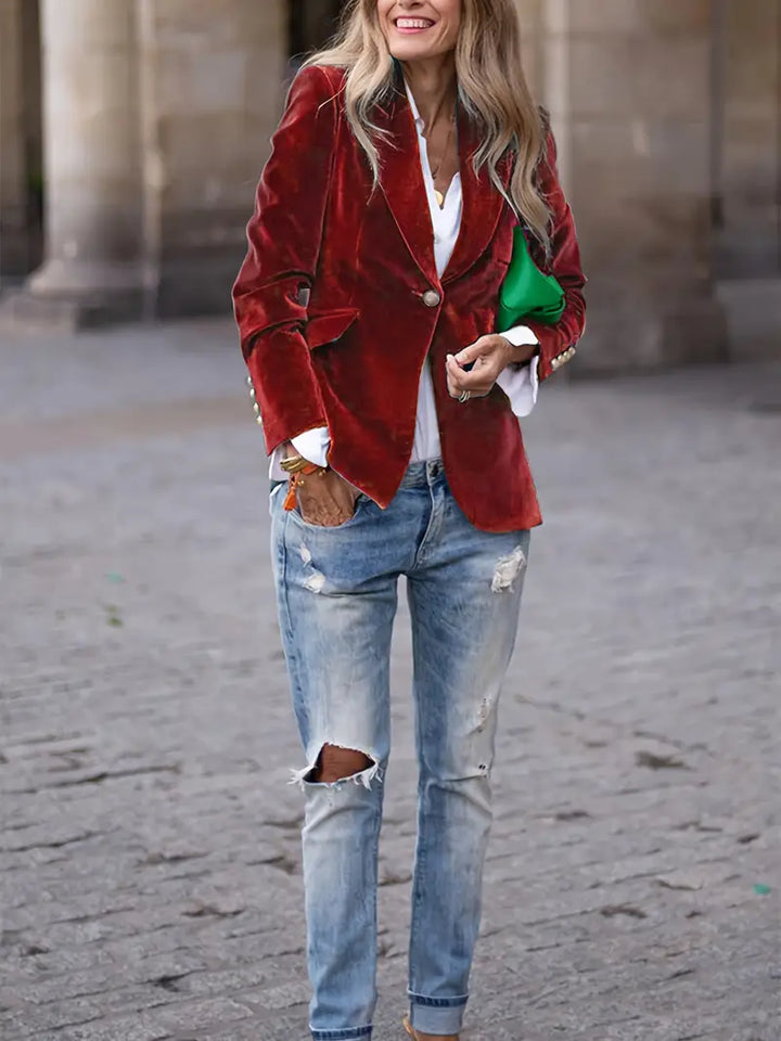 Ferlora™ | Elegant Velvet Blazer for Effortless Seasonal Sophistication