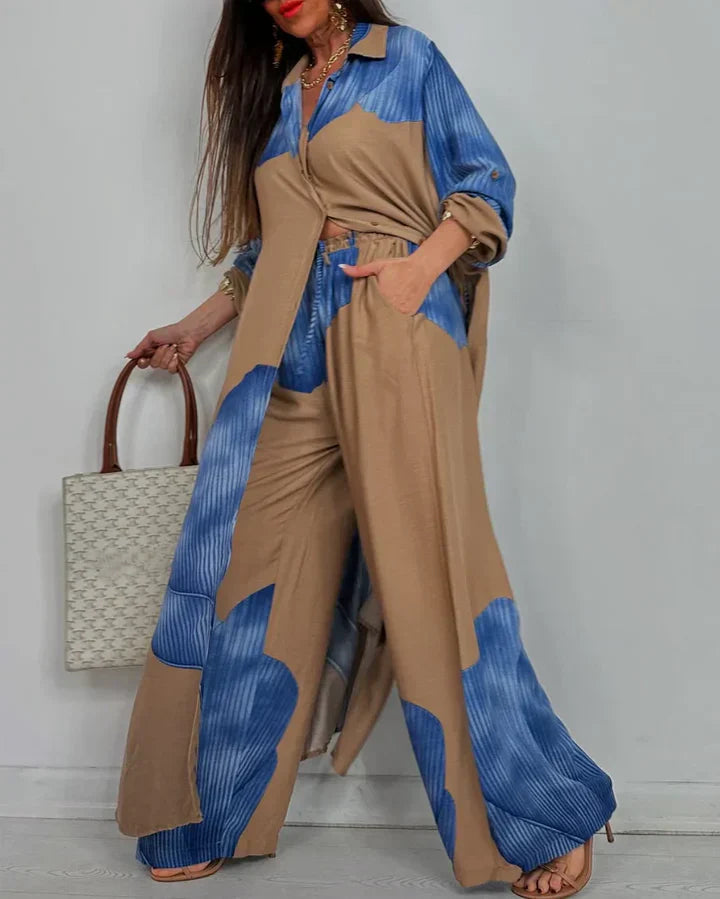 Ferlora™ |Effortless Artistic Blouse & Trousers Set