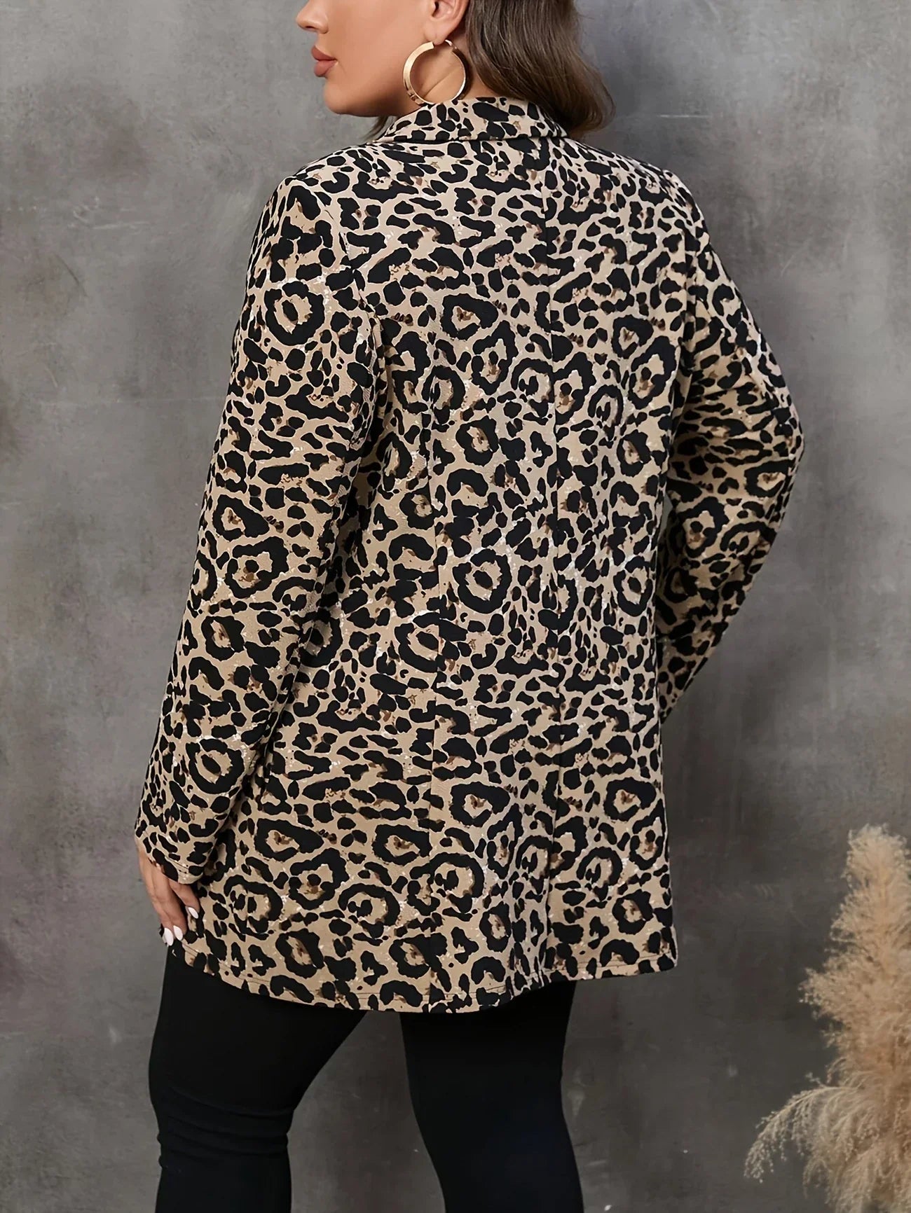 Olivia™ - Stylish Plus Size Leopard Pattern Blazer - Ferlora