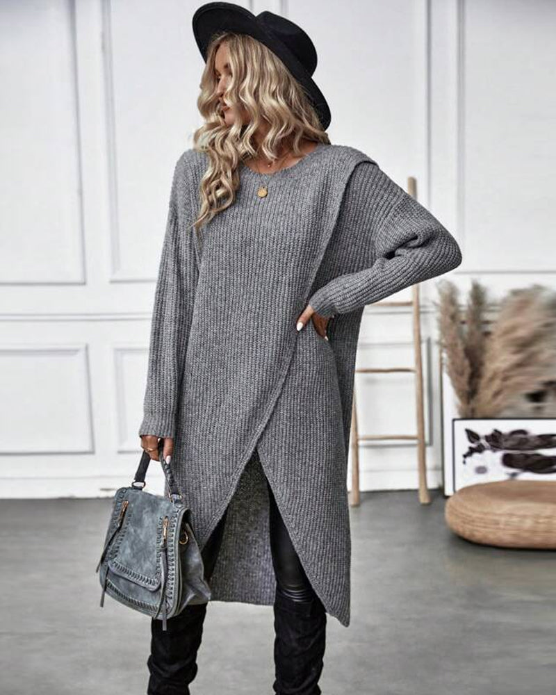 Addison™ - Comfortable Irregular Style Sweater Dress - Ferlora