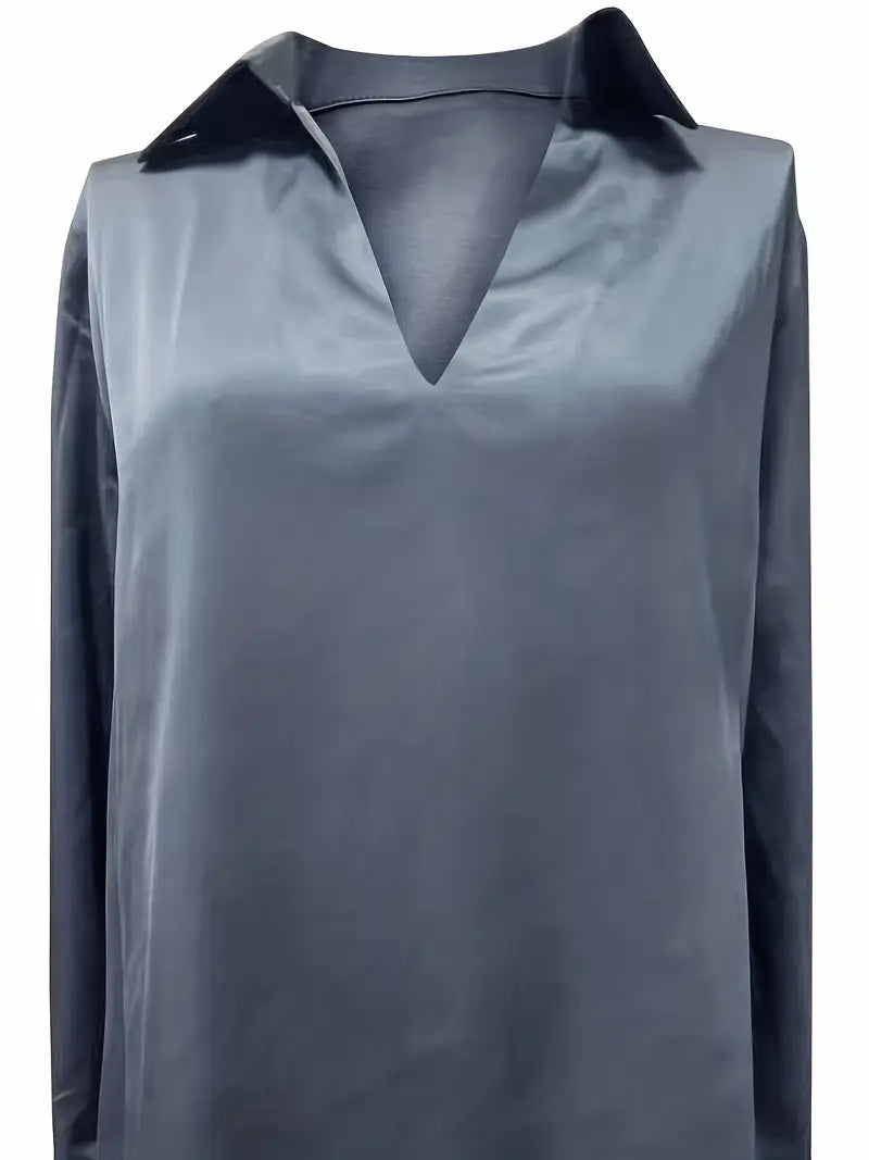 Ferlora™ | Elegant V-Neck Blouse for Day-to-Night Confidence