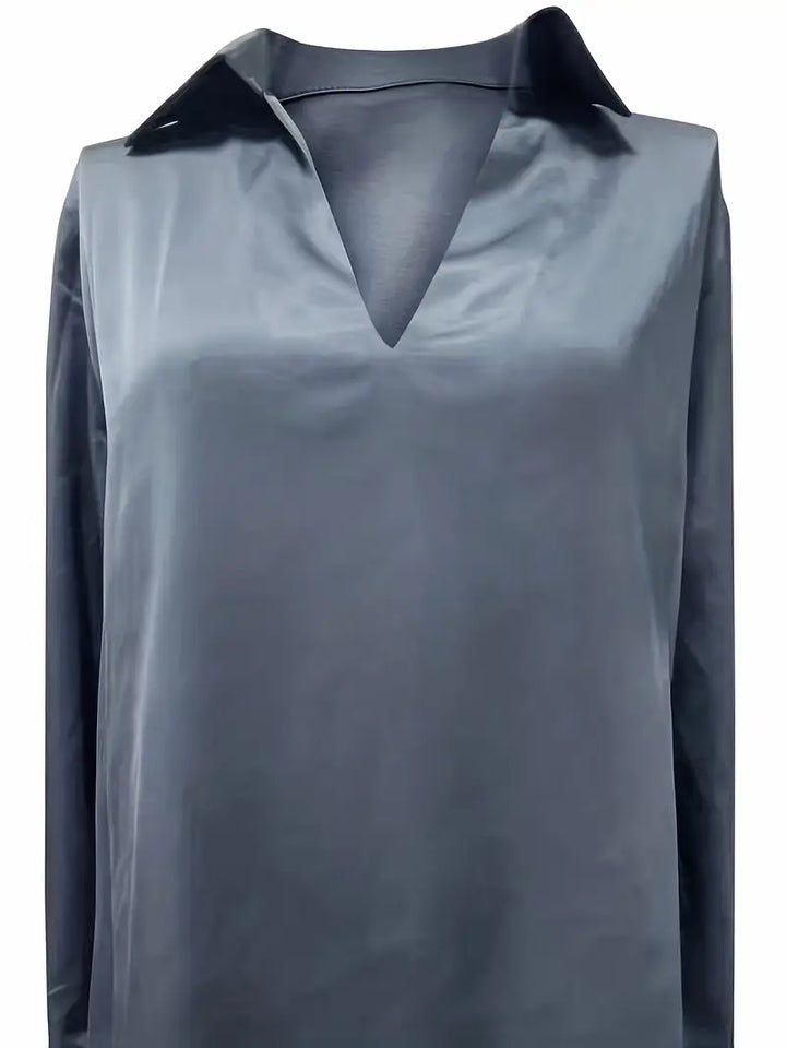 Ferlora™ | Elegant V-Neck Blouse for Day-to-Night Confidence