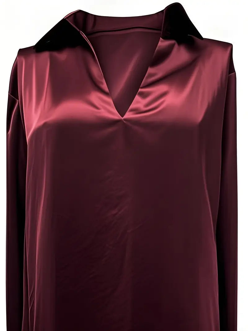 Ferlora™ | Elegant V-Neck Blouse for Day-to-Night Confidence