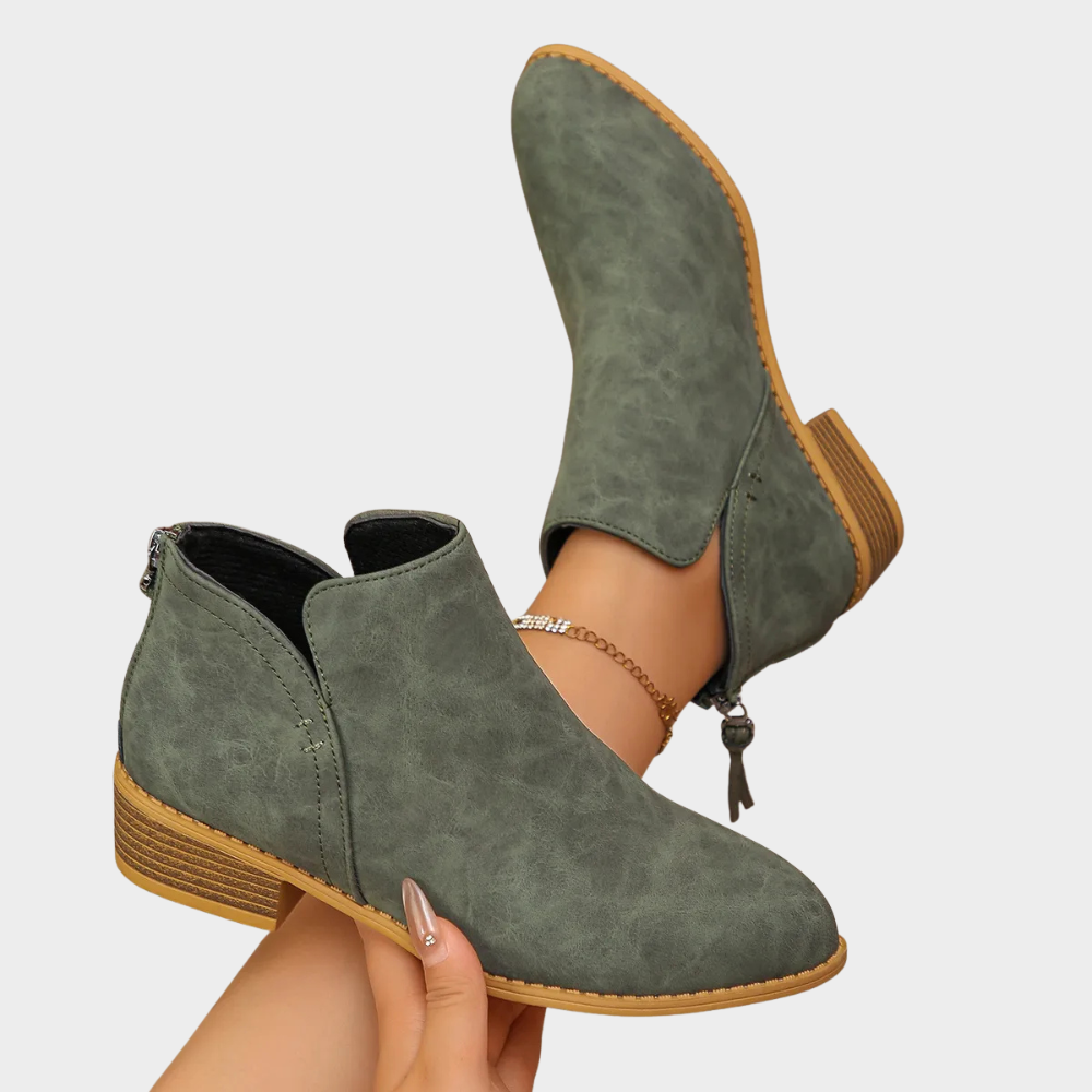 Oakley™ - Low Heel Ankle Boots