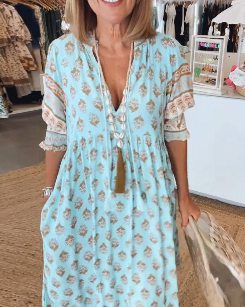 Ferlora™ | Chic Floral V-Neck Dress