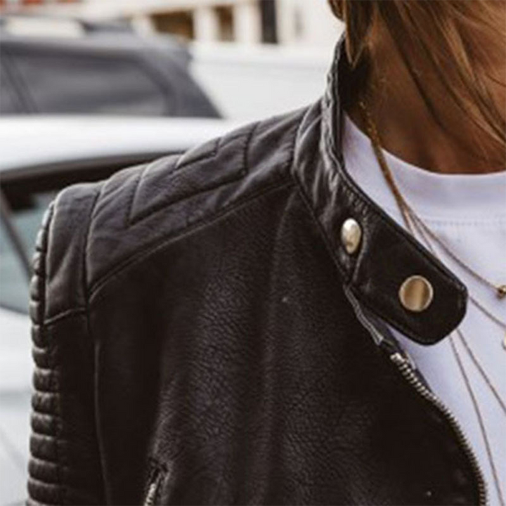 Ferlora™ |Timeless Structured Zip-Up Vegan Leather Jacket