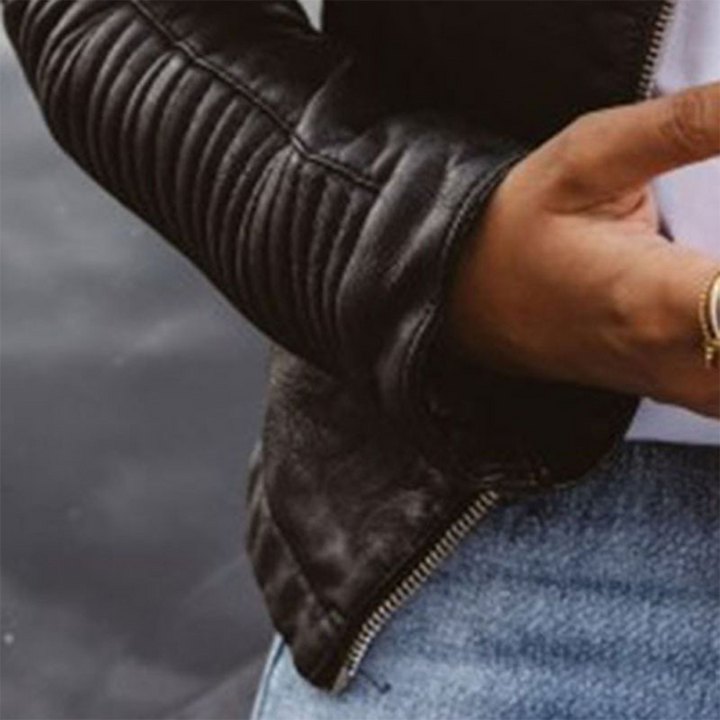 Ferlora™ |Timeless Structured Zip-Up Vegan Leather Jacket