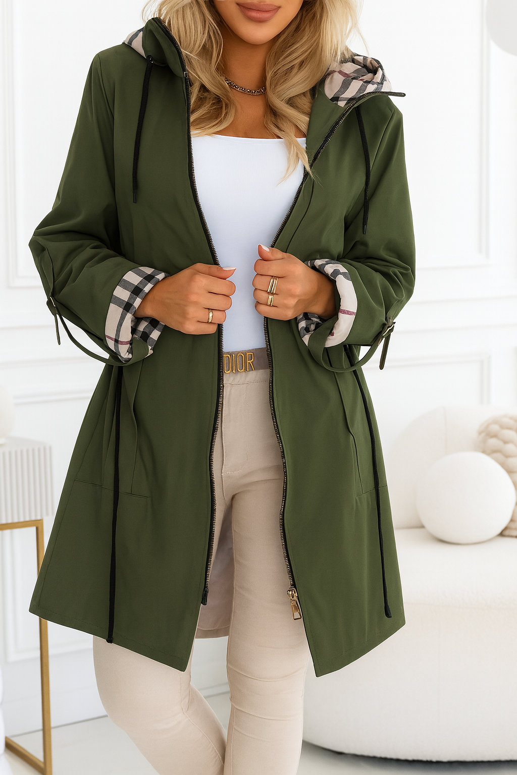 Ferlora™ | Monique Plaid Hooded Coat