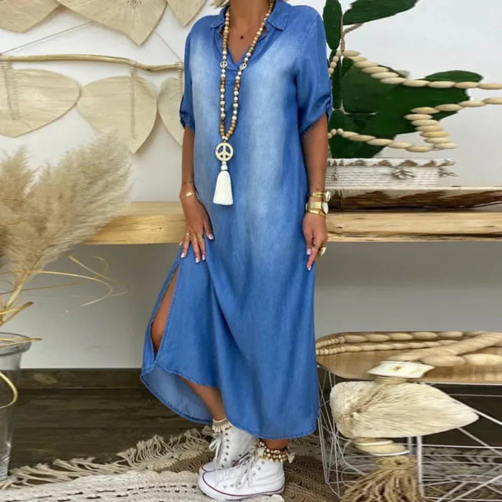 Ferlora™ | Relaxed V-Neck Summer Tunic Dress