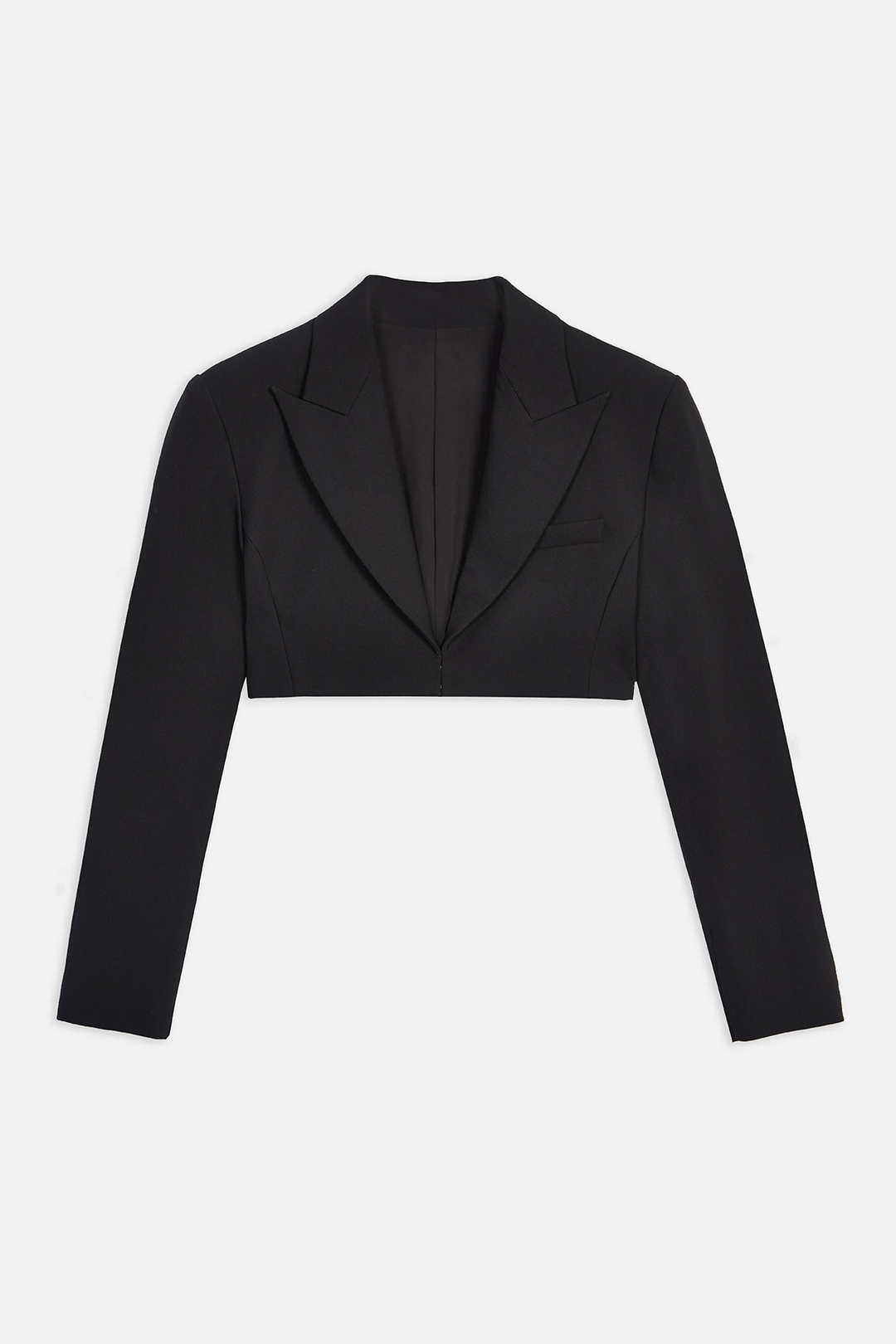 Hook & Eye Cropped Blazer - Black - Ferlora