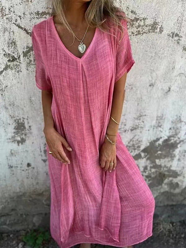 Ferlora™ | Loose-Fit V-Neck Summer Dress