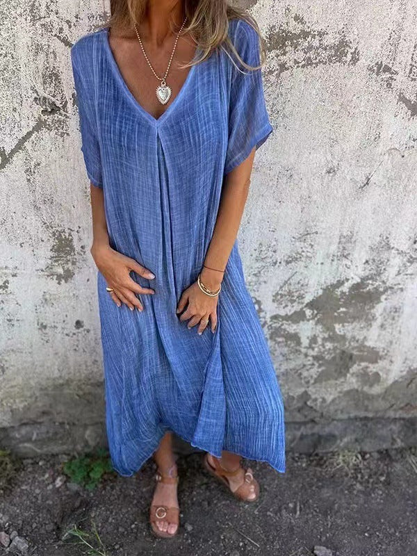 Ferlora™ | Loose-Fit V-Neck Summer Dress