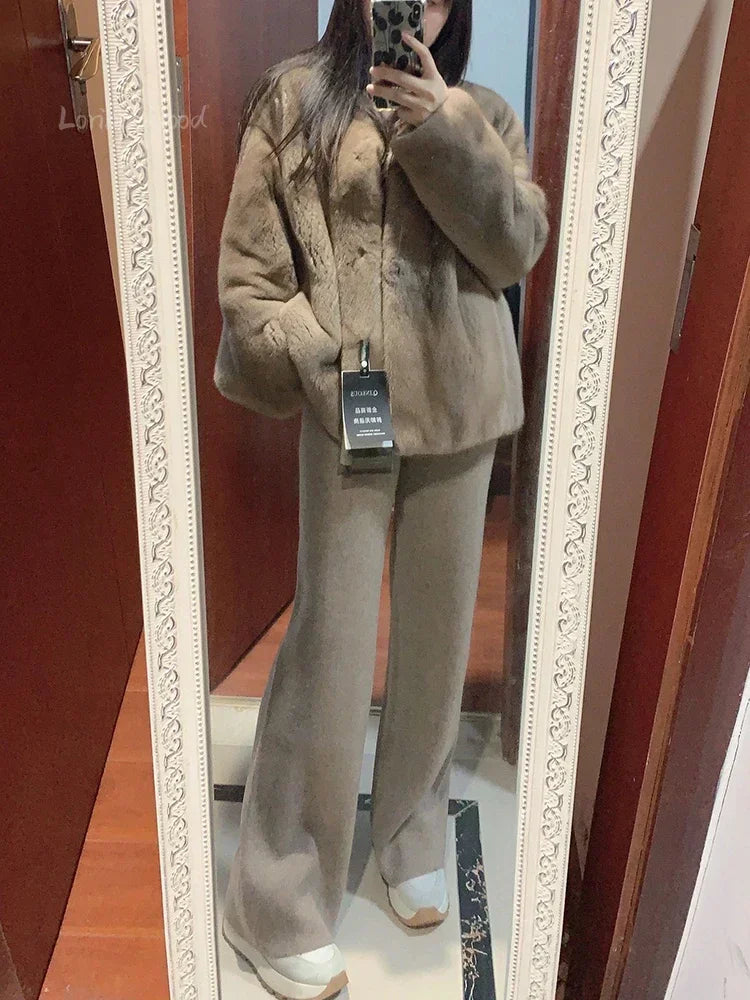 Ferlora™ | Céleste Wool Wide-Leg Pants – Ivory