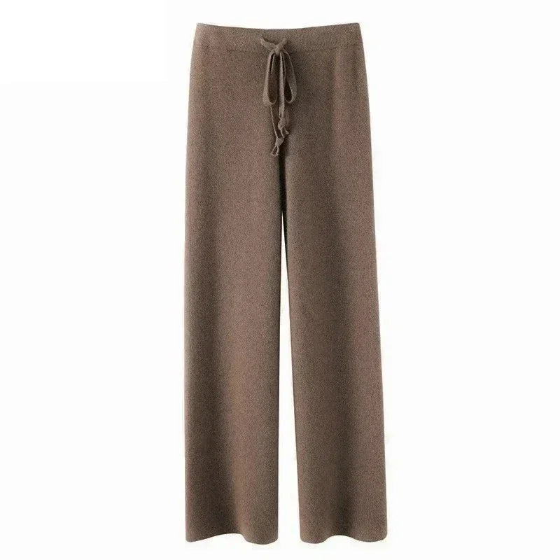 Ferlora™ | Céleste Wool Wide-Leg Pants – Ivory