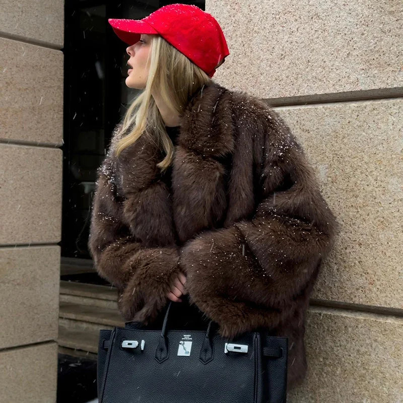 Ferlora™ | Amélie Gradient Faux Fur Coat