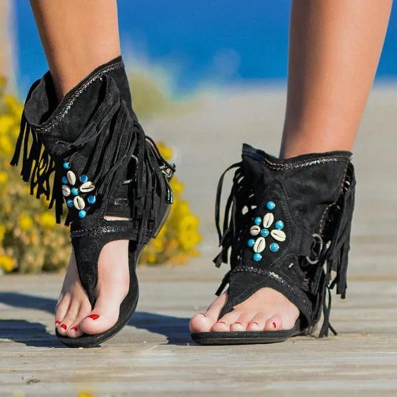 Victoria™ - Retro Fringe Boho Sandals - Ferlora
