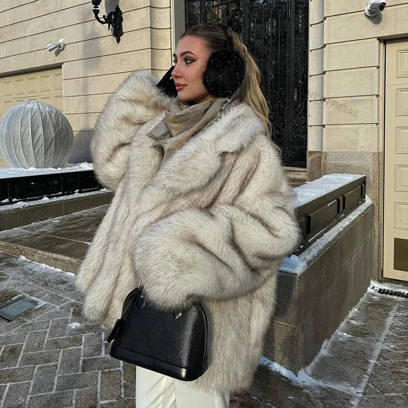 Ferlora™ | Amélie Gradient Faux Fur Coat