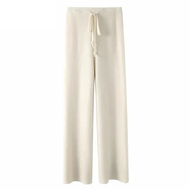 Ferlora™ | Céleste Wool Wide-Leg Pants – Ivory