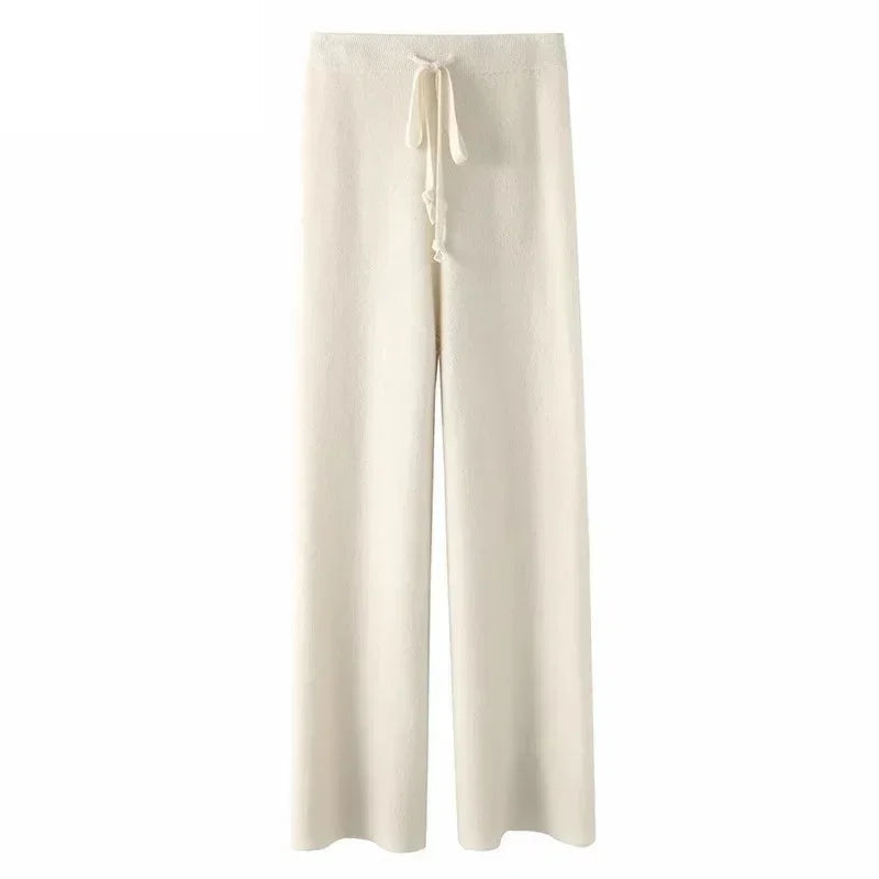 Ferlora™ | Céleste Wool Wide-Leg Pants – Ivory