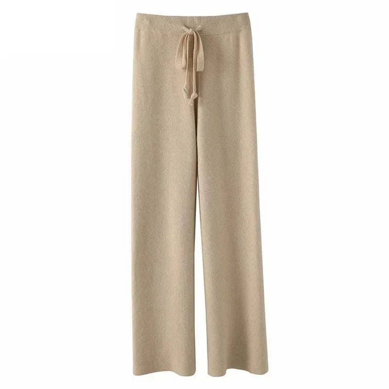 Ferlora™ | Céleste Wool Wide-Leg Pants – Ivory