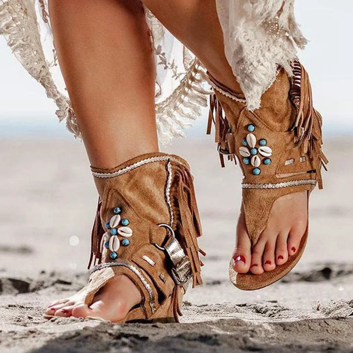 Victoria™ - Retro Fringe Boho Sandals - Ferlora
