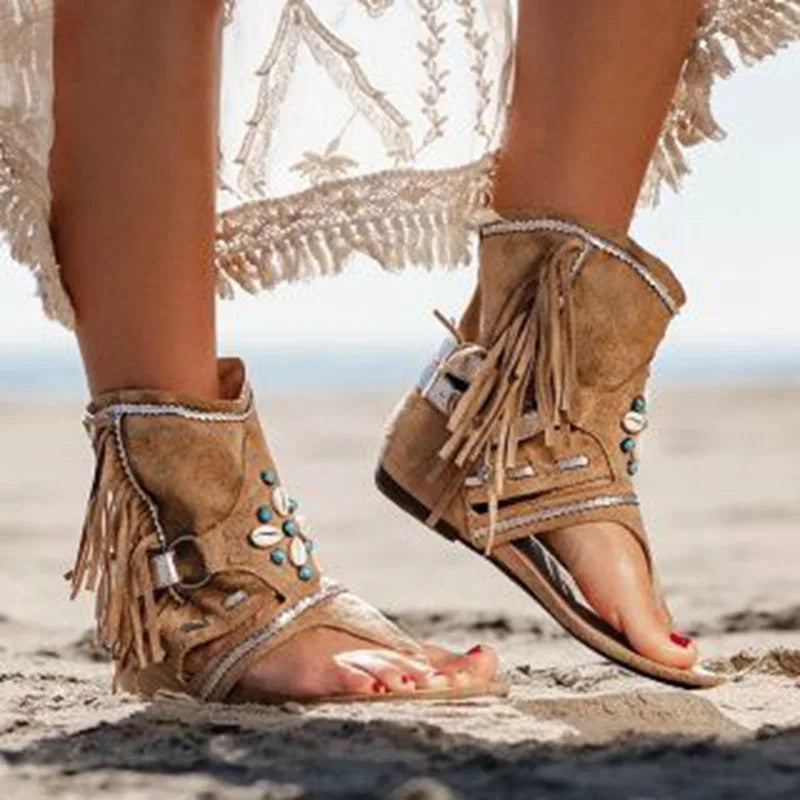 Victoria™ - Retro Fringe Boho Sandals - Ferlora