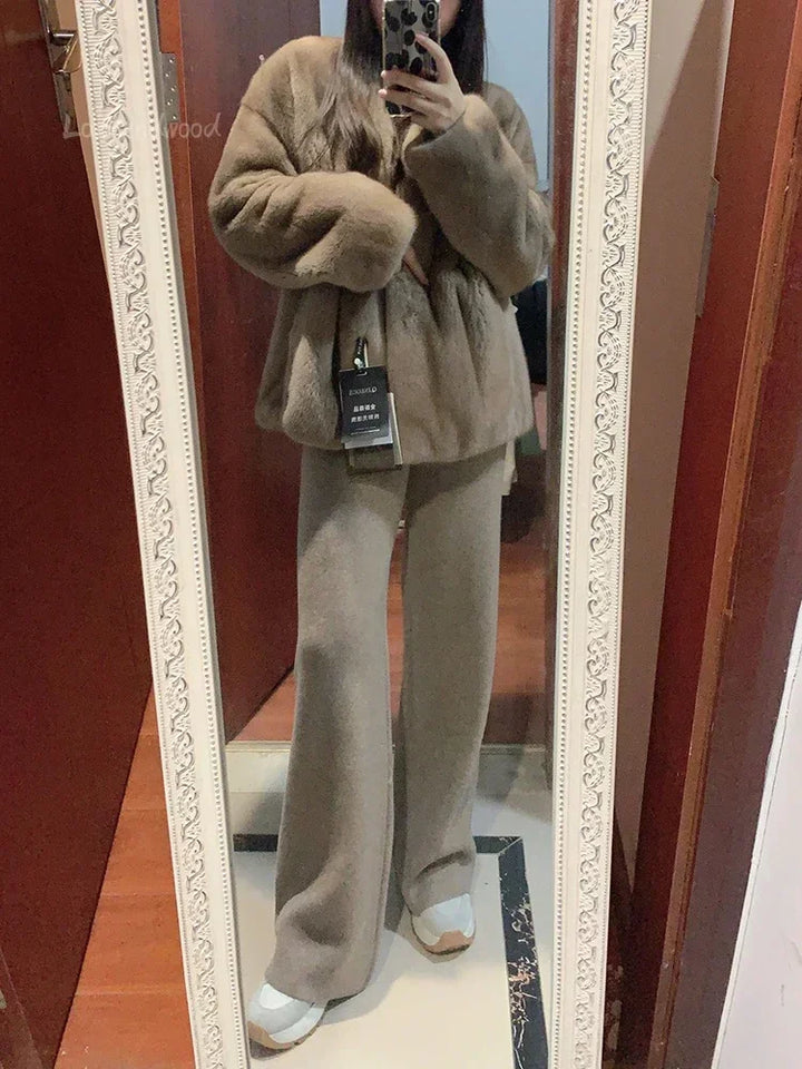 Ferlora™ | Céleste Wool Wide-Leg Pants – Ivory