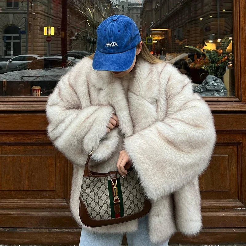 Ferlora™ | Amélie Gradient Faux Fur Coat