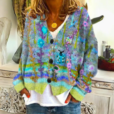 Ferlora™ | Floral Cardigan for Artistic Everyday Elegance