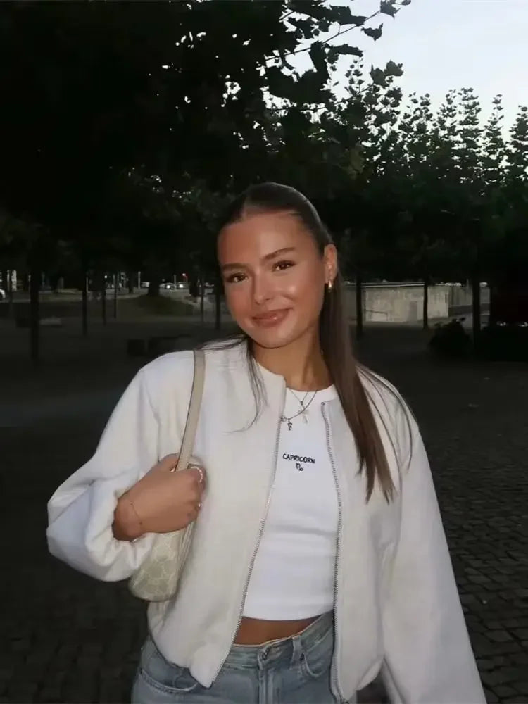 Ferlora™ | Retro Round-Neck Bomber Jacket