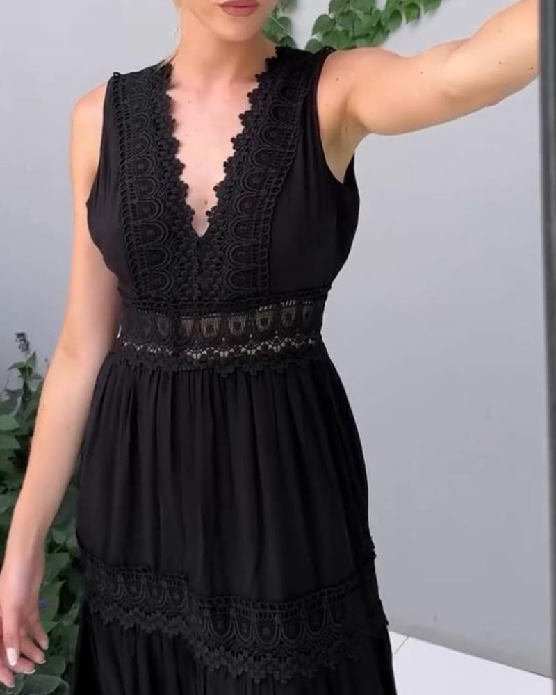 Ferlora™ | Timeless Lace-Detail Summer Dress for Effortless Elegance