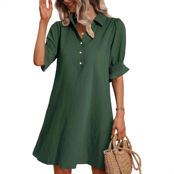 Ferlora™ | Casual Button Down Shirt Dress